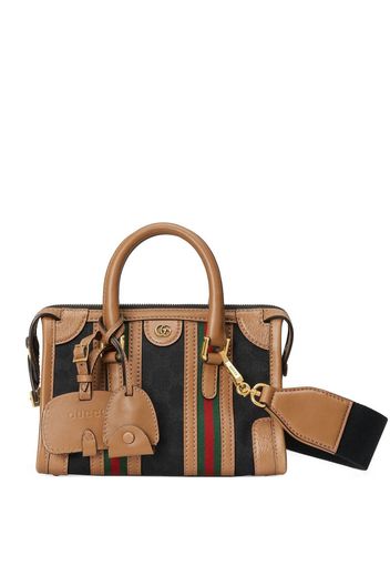 Gucci GG striped tote - Marrone