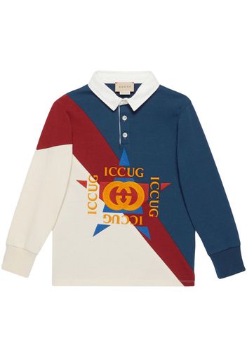 Gucci Kids Polo con ricamo - Blu