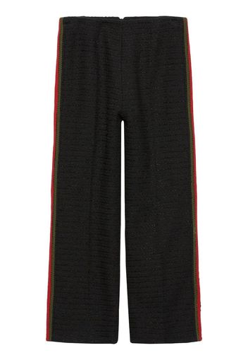 Gucci stripe-detail tweed trousers - Nero