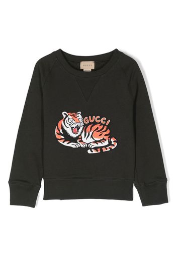 Gucci Kids tiger-print sweatshirt - Grigio