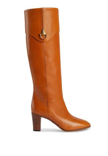 Gucci Half Horsebit leather boots - Marrone