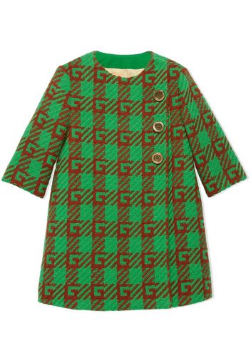 Gucci Kids Cappotto con ricamo G - Verde