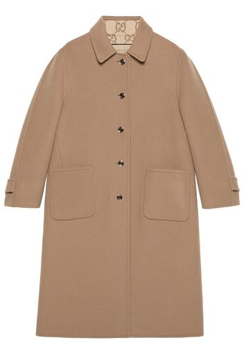 Gucci reversible GG-print wool coat - Marrone