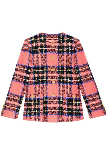 Gucci tartan-check bouclé jacket - Rosa