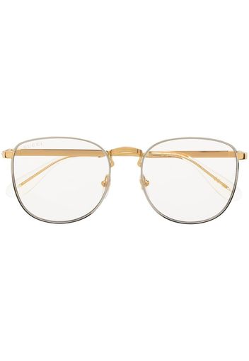 Gucci Eyewear logo-engraved round-frame glasses - Oro