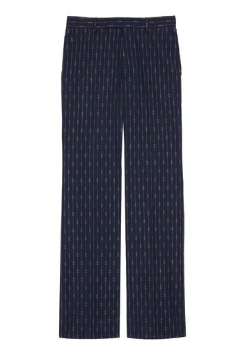 Gucci Horsebit-print straight-leg trousers - Blu