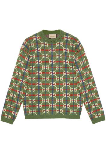 Gucci GG check intarsia-knit jumper - Verde