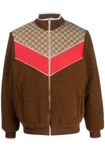 Gucci GG monogram-pattern zip-up jacket - Marrone