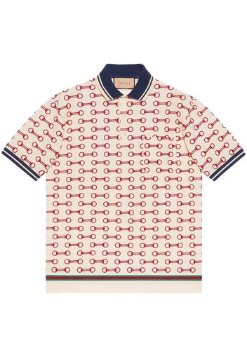 Gucci Horsebit-print polo shirt - Bianco