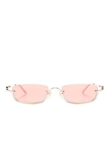 Gucci Eyewear metallic rectangular-frame sunglasses - Oro