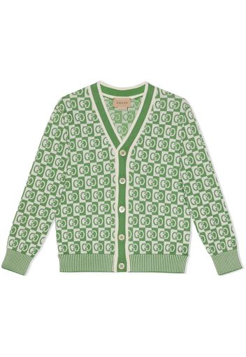 Gucci Kids Interlocking G check cardigan - Verde