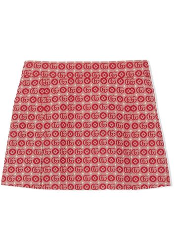 Gucci Kids Double G jacquard skirt - Rosso