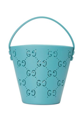 Gucci Kids perforated GG supreme bucket bag - Blu