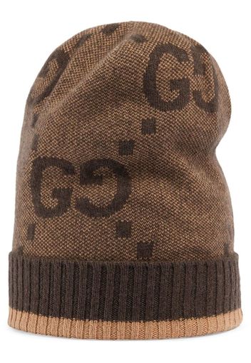 Gucci intarsia-knit logo hat - Toni neutri