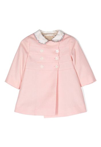 Gucci Kids double-breasted bib-collar coat - Rosa