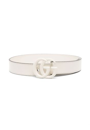 Gucci Kids GG logo-buckle leather belt - Bianco