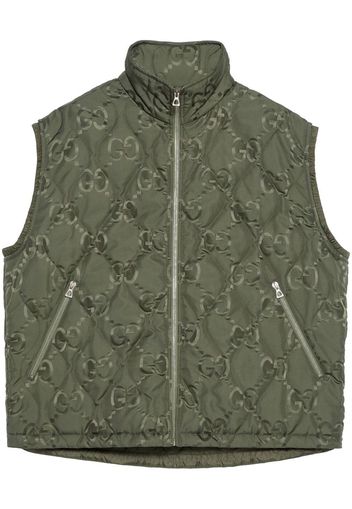 Gucci GG-jacquard diamond-quilt gilet - Verde