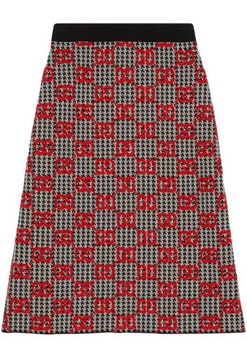 Gucci GG houndstooth knit skirt - Nero