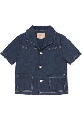 Gucci Kids logo-print denim jacket - Blu