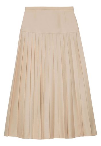 Gucci pleated wool midi skirt - Toni neutri