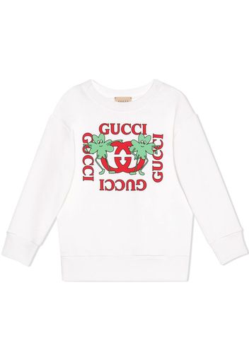 Gucci Kids logo-print cotton sweatshirt - Bianco