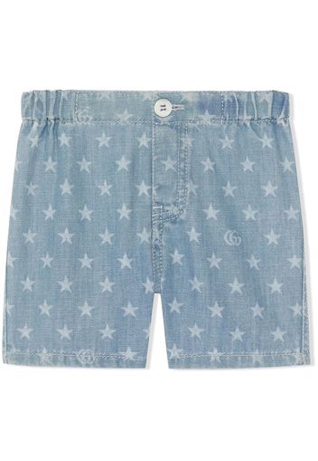 Gucci Kids star-print denim shorts - Blu