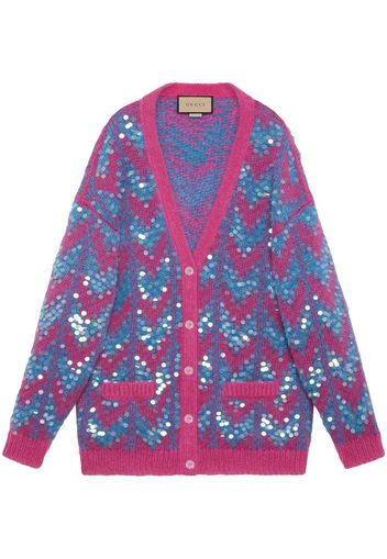 Gucci Cardigan con paillettes - Blu