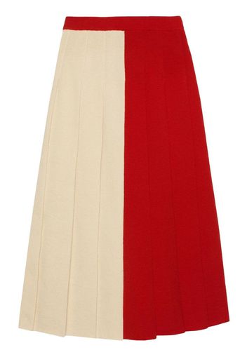 Gucci pleated wool midi skirt - Rosso