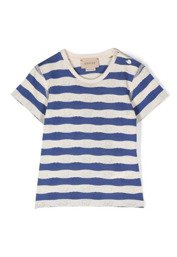 Gucci Kids T-shirt a righe GG - Toni neutri