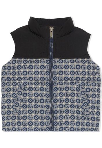 Gucci Kids GG-jacquard panelled gilet - Blu