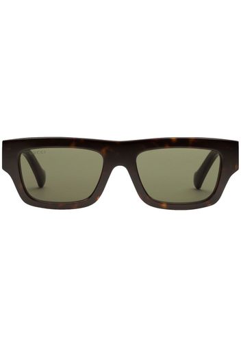 Gucci Eyewear Occhiali da sole squadrati con effetto tartarugato - Marrone