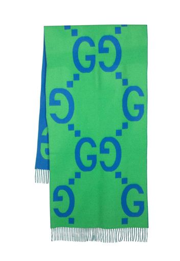 Gucci double GG-print scarf - Blu