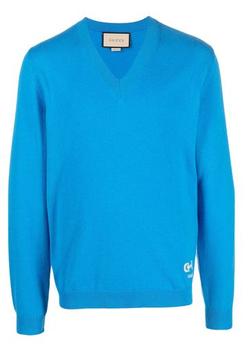 Gucci V-neck Horsebit-detail sweater - Blu