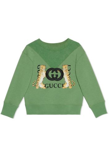 Gucci Kids Children's cotton sweatshirt with patch - Verde