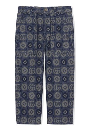 Gucci Kids Jeans con monogramma - Blu