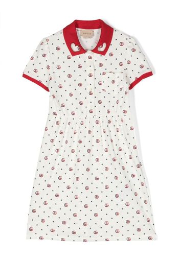 Gucci Kids monogram-pattern short-sleeved dress - Bianco