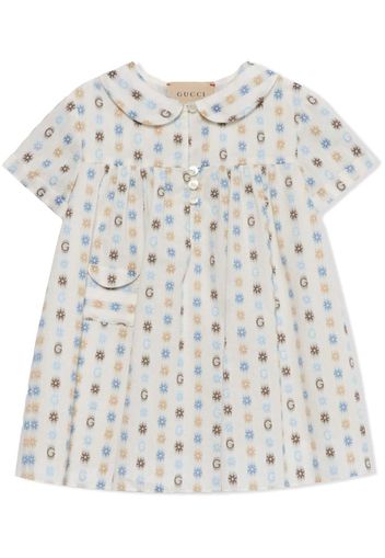 Gucci Kids daisy cotton coupé dress - Bianco