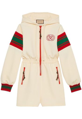 Gucci hooded jersey zip jumpsuit - Toni neutri