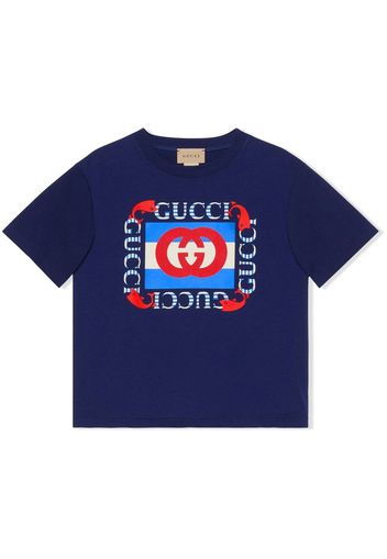 Gucci Kids T-shirt con stampa - Blu