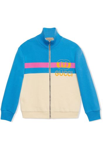 Gucci Kids Children's cotton jersey zip jacket - Blu