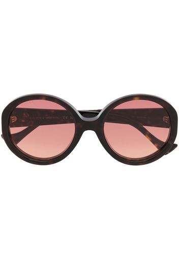 Gucci Eyewear Occhiali da sole tondi oversize - Marrone