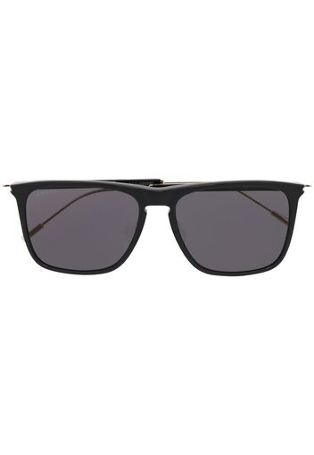 Gucci Eyewear Occhiali da sole squadrati con logo - Nero