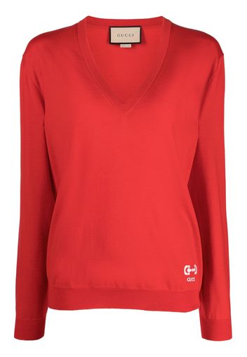 Gucci V-neck wool jumper - Rosso