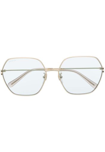 Gucci Eyewear Occhiali da sole geometrici esagonali - Oro