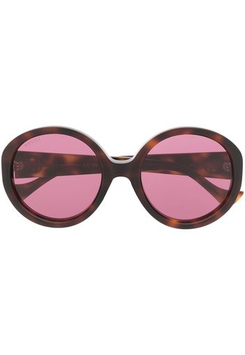 Gucci Eyewear side logo-plaque detail sunglasses - Marrone