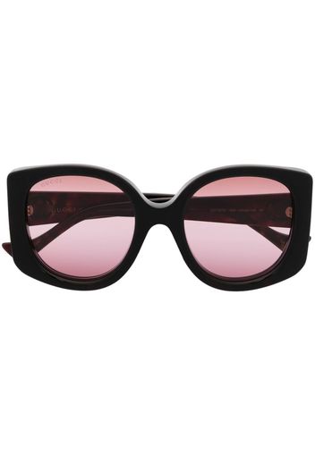 Gucci Eyewear oversized logo-arm sunglasses - Marrone