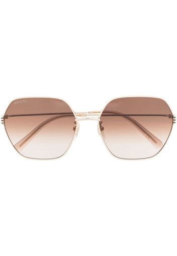 Gucci Eyewear geometric-frame hexagonal sunglasses - Oro