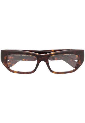 Gucci Eyewear rectangle-frame glasses - Marrone