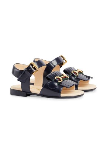 Gucci Kids leather flat sandals - Blu