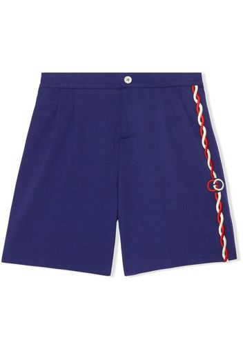 Gucci Kids embroidered-logo casual shorts - Blu